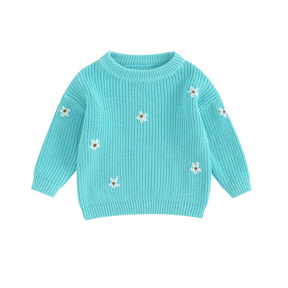 Cute Flower Knit Sweater - Cozy Knitwear for Newborns
