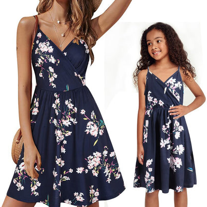 Sunflower Casual Loose Women's Dress For Mother And Daughter