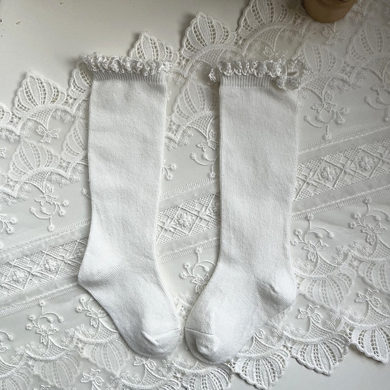 Knee High Lace  Ruffle Long Sock