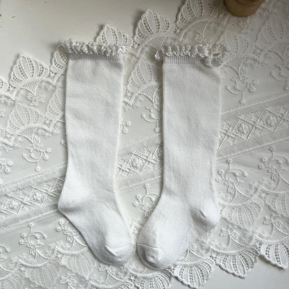Knee High Lace  Ruffle Long Sock