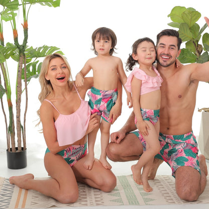 Summer Mother Father Kids Matching Swimwear