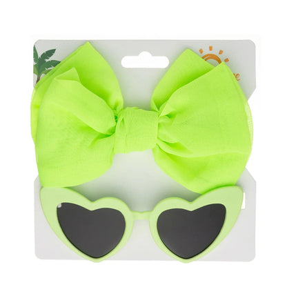 Heart Sunglasses & Bow Headband Set: Kids Fashion
