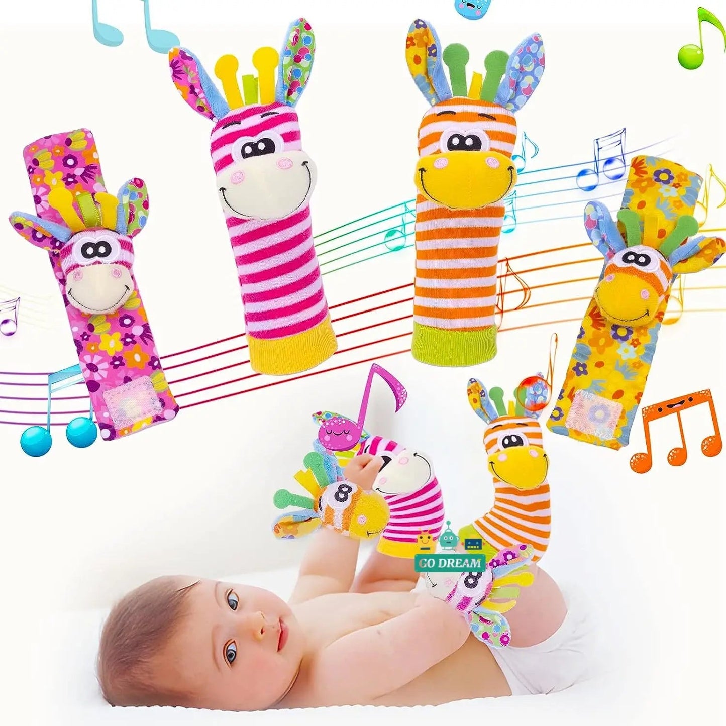 Infant Wrist Rattle Socks: Early Educational Sensory Toy