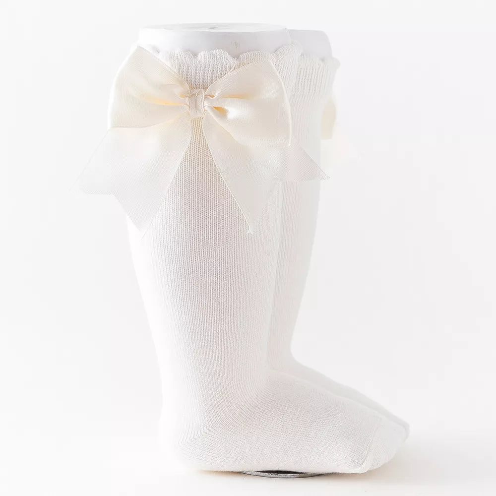 Kids Knee High Socks with Big Bow (Newborn-7 Years)