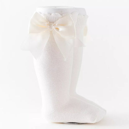 Kids Knee High Socks with Big Bow (Newborn-7 Years)