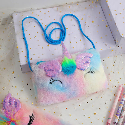 Plush Unicorn Shoulder Bag