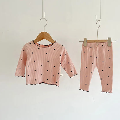 Spring Baby Dot Print Sleeper Set - Infant Indoor Wear