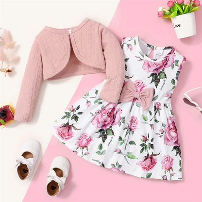 Floral Dress Set for Toddler Girls