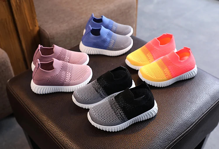 Kids Mesh Sneakers - Breathable, Anti-Slip, Soft Soled Shoes