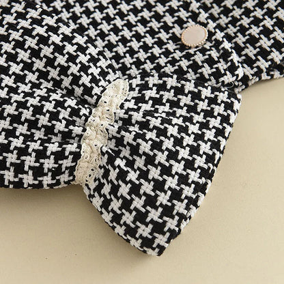 Girls' Checkered Tank Dress + Retro Coat Set (2-6Y)