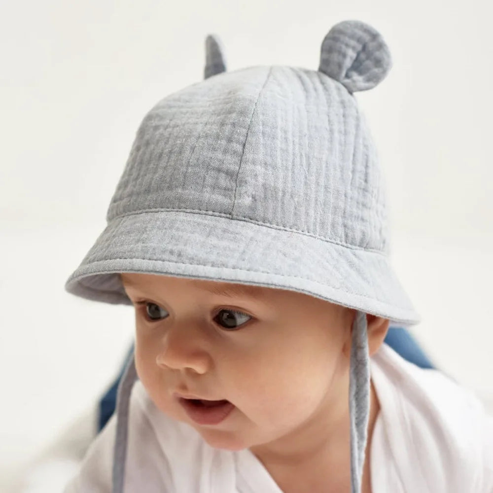 Muslin Baby Sun Hat: Cotton Bucket Hat for Girls and Boys