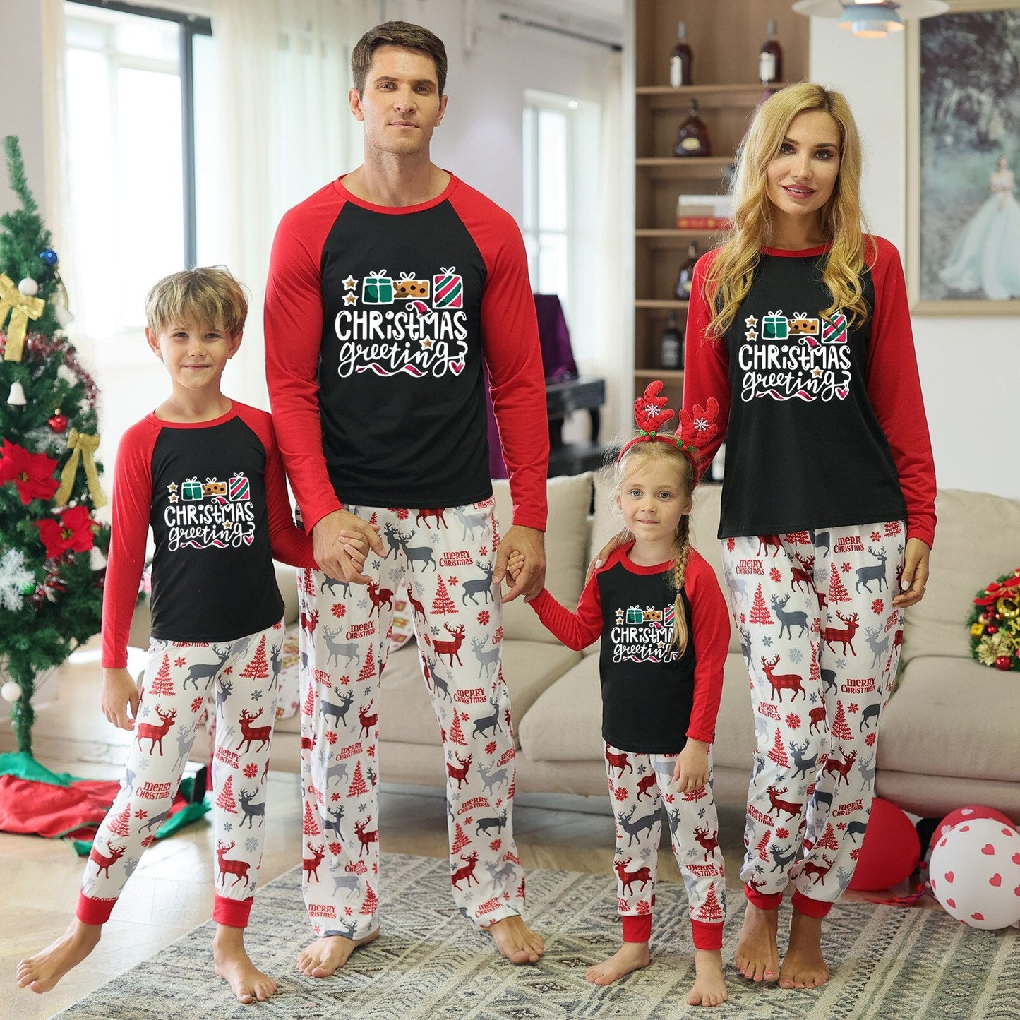 Christmas Family Pajamas Parent-child Matching Clothing Set