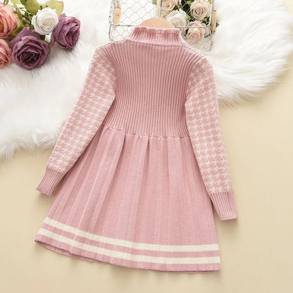 Girl's Sweater Dress - Autumn/Winter Knitted Princess Costume (4Y-8Y)