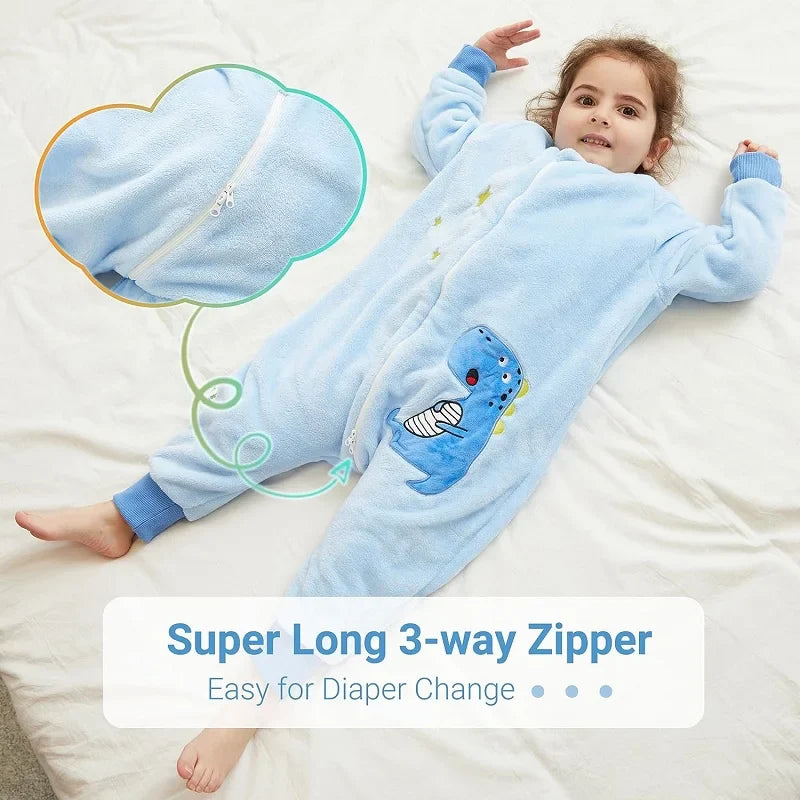 Cartoon Flannel Baby Sleeping Bag: Warm Winter Sleepsack (1-6T)