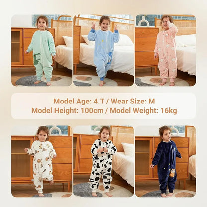 Cartoon Flannel Baby Sleeping Bag: Warm Winter Sleepsack (1-6T)