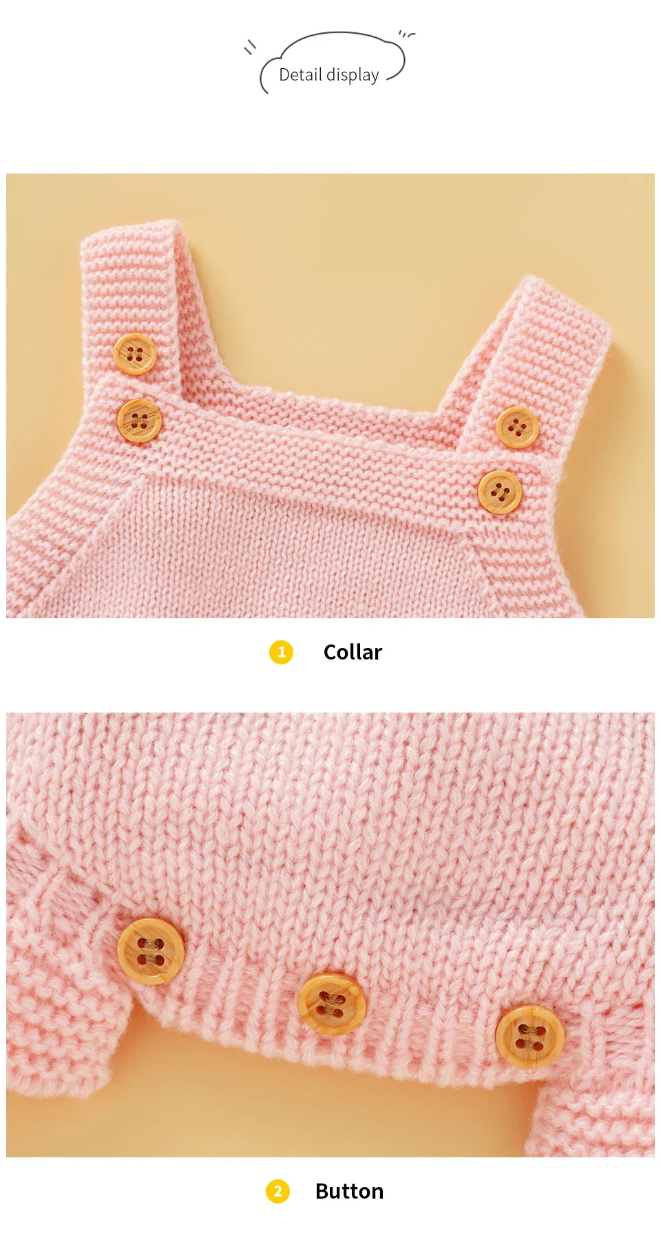 Knitted Baby Girls Summer Rompers