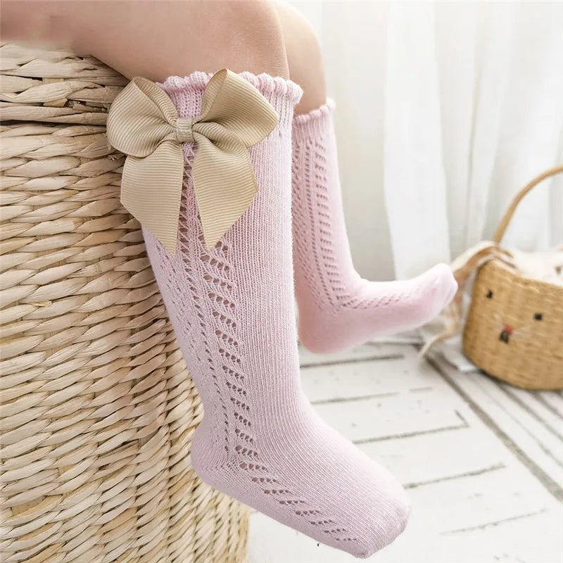 Kids Knee High Socks with Bow (Newborn-7 Years)