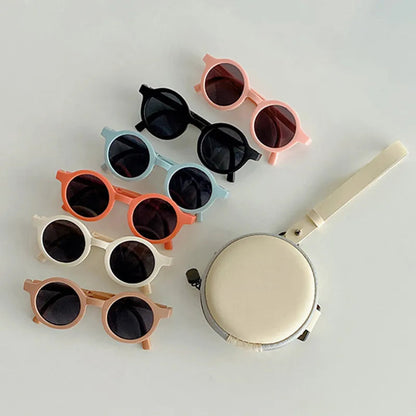 Retro Foldable Round Sunglasses for Baby