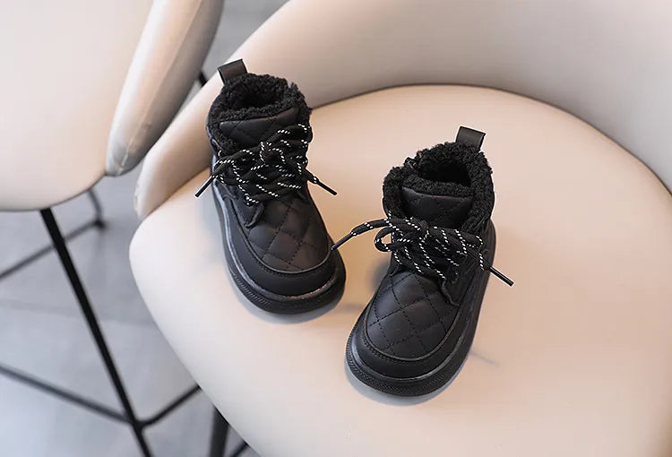 Plaid Fashion Kids Snow Boots