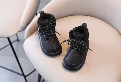Plaid Fashion Kids Snow Boots