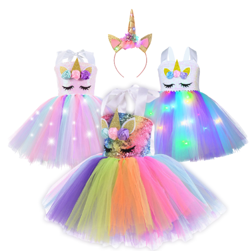 Sequin Top Unicorn LED Dress