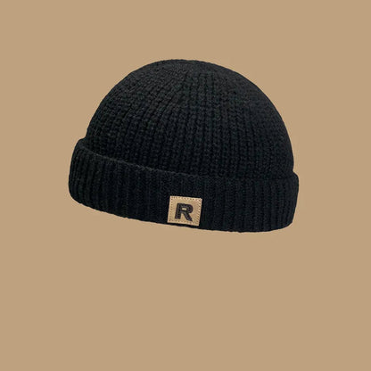 Warm Knitting R Letter Melon Cap for Babies