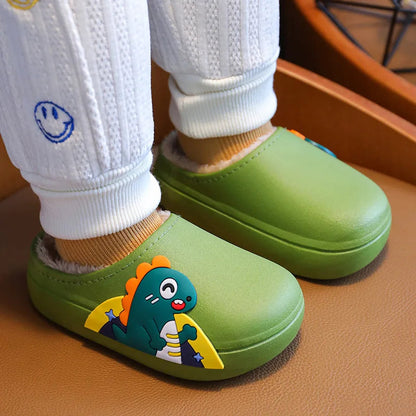 Cartoon Winter Slippers - Warm, Waterproof, Non-Slip for Kids and Parents