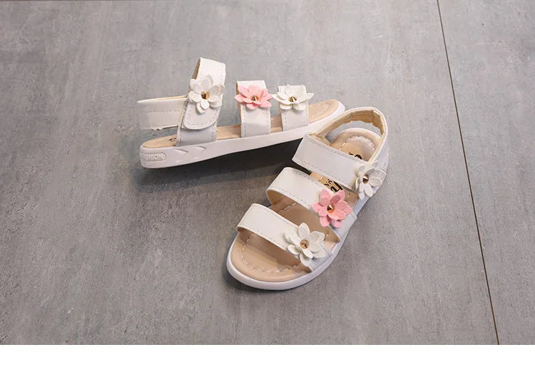 Girl's Summer Floral Sandals - Princess Fashion