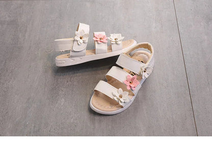 Girl's Summer Floral Sandals - Princess Fashion