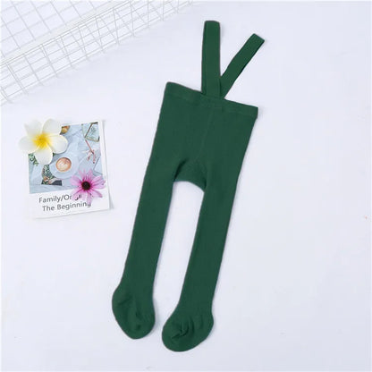Plain Tights With Shoulder Straps for Newborn-3 years old
