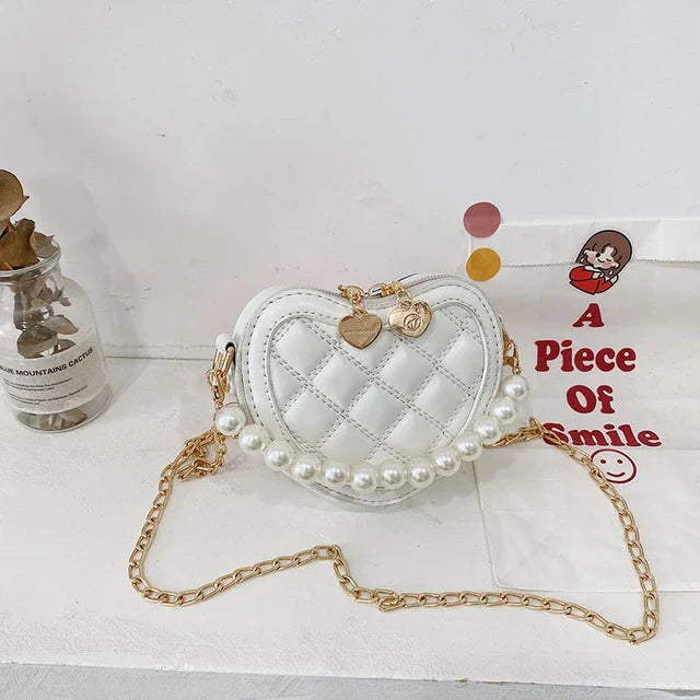 Belle Heart-Shaped Crossbody Girls' Mini Bag.