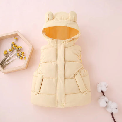 Toddler Hooded Cotton Padded Vests (1Yrs-7Yrs)
