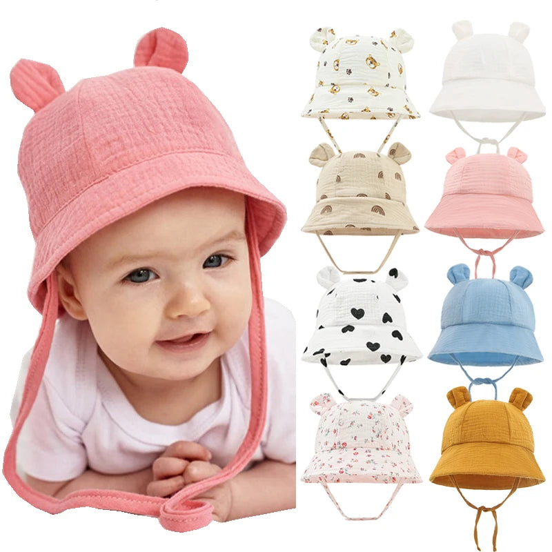 Muslin Baby Sun Hat: Cotton Bucket Hat for Girls and Boys