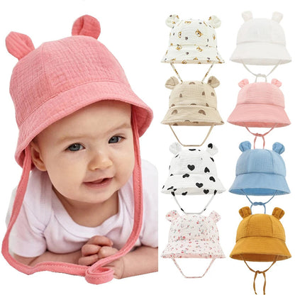 Muslin Baby Sun Hat: Cotton Bucket Hat for Girls and Boys