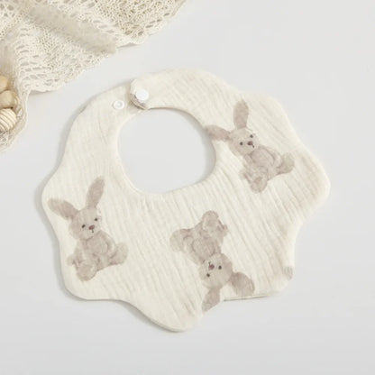 Soft Cotton Petal Print Baby Feeding Bibs
