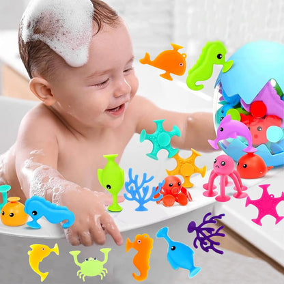 9-Piece Ocean Animal Bath Toys Set for Baby's Bath Time
