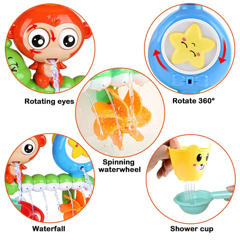 Bath Toy with Wall Suction Cup Track for Kids