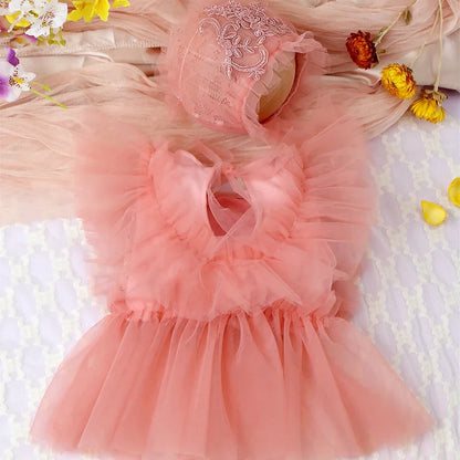 Lace Floral Mesh Romper Set for Baby