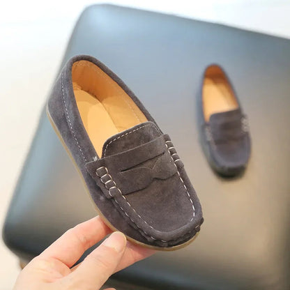 Stylish Solid Color Leather Shoes for Boys