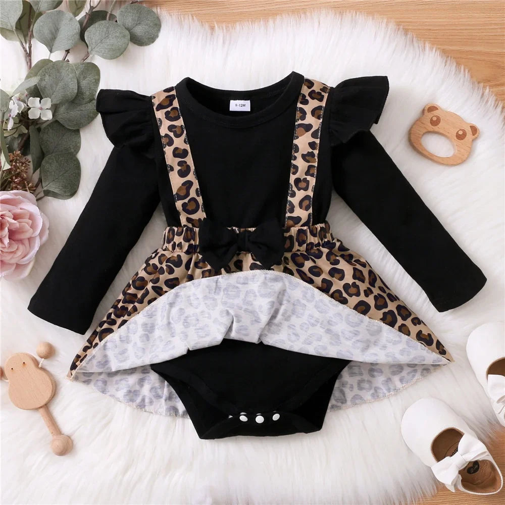 Leopard Print Romper Dress - Baby Girl (0-18 Months)