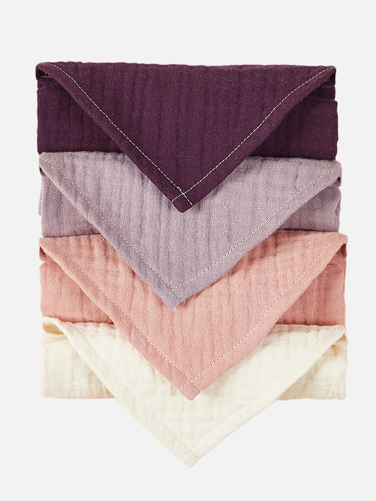 Organic Cotton Bibs: Super Absorbent 4-Pack Set for Babies