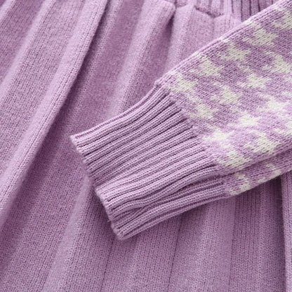 Girl's Sweater Dress - Autumn/Winter Knitted Princess Costume (4Y-8Y)
