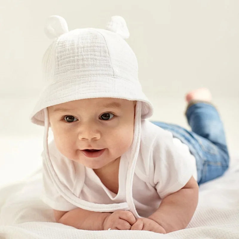 Printed Muslin Baby Bucket Hat: Cute Panama Fisherman Cap