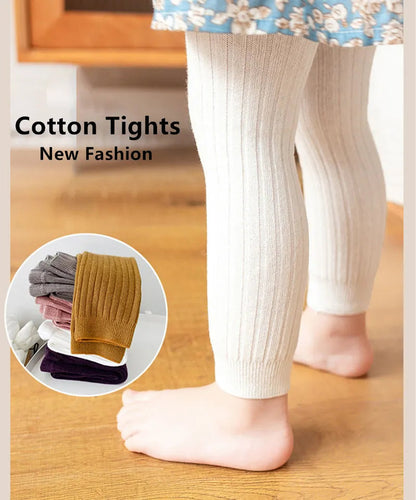 Solid Cotton Stretch Kids Leggings - Comfy Trousers for Newborn-6 Years
