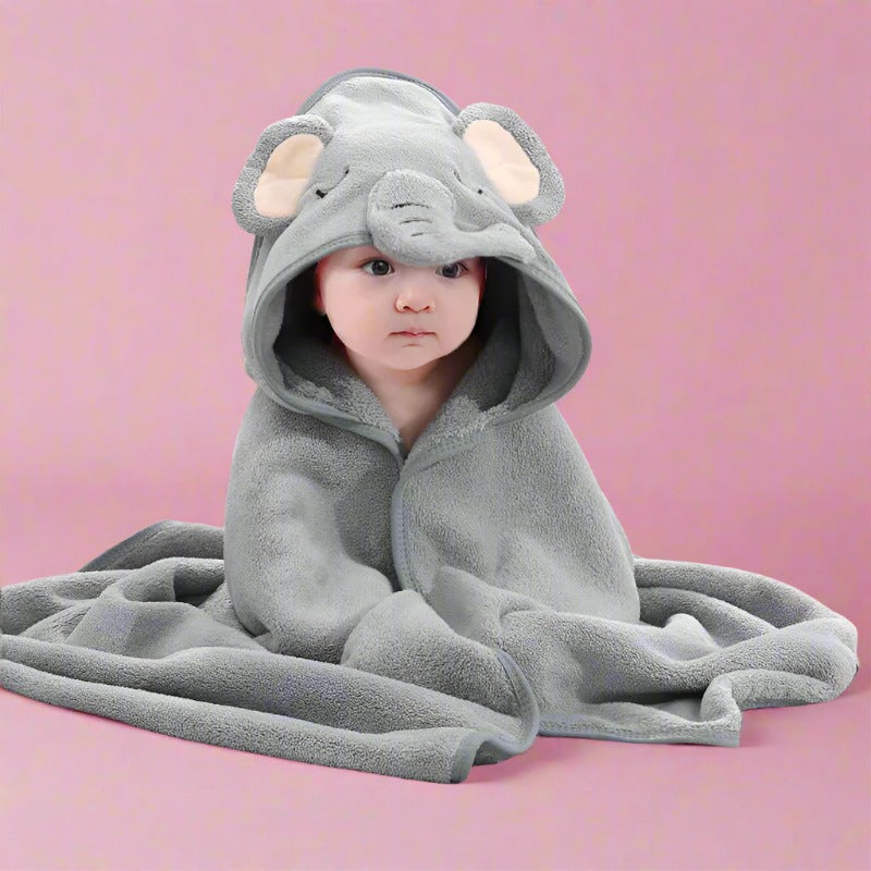 Super Soft Cartoon Hooded Baby Bath Towel - Cozy and Cute