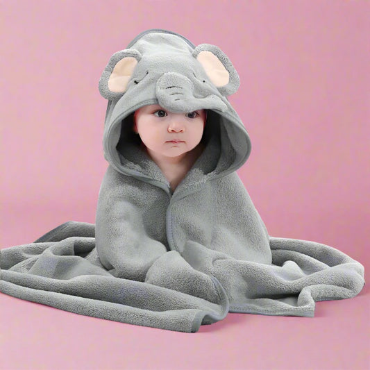 Super Soft Cartoon Hooded Baby Bath Towel - Cozy and Cute