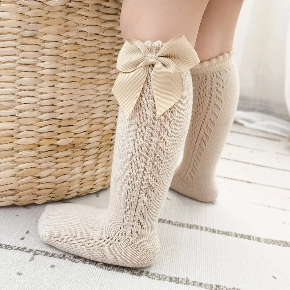 Kids Knee High Socks with Bow (Newborn-7 Years)