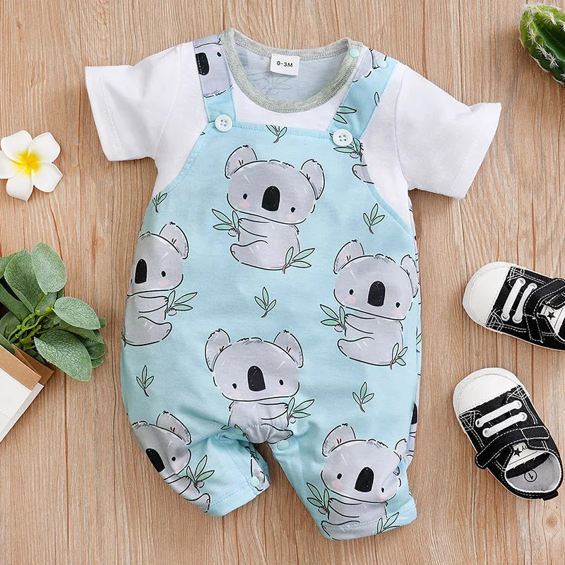 Koala Print Newborn Romper (0-18 Months)