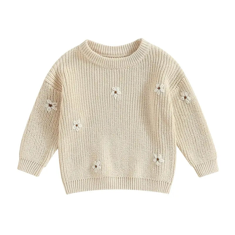 Cute Flower Knit Sweater - Cozy Knitwear for Newborns