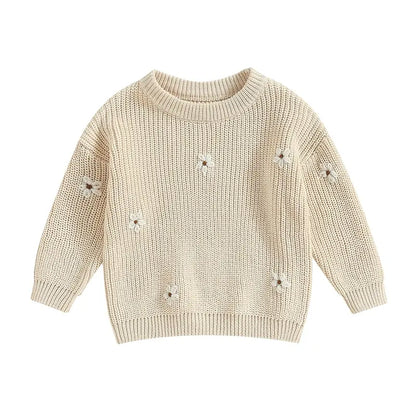 Cute Flower Knit Sweater - Cozy Knitwear for Newborns